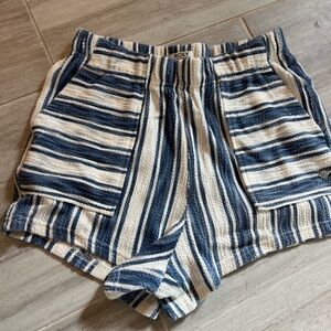 Roxy Blue and Cream Striped Cargo Shorts beach cover up